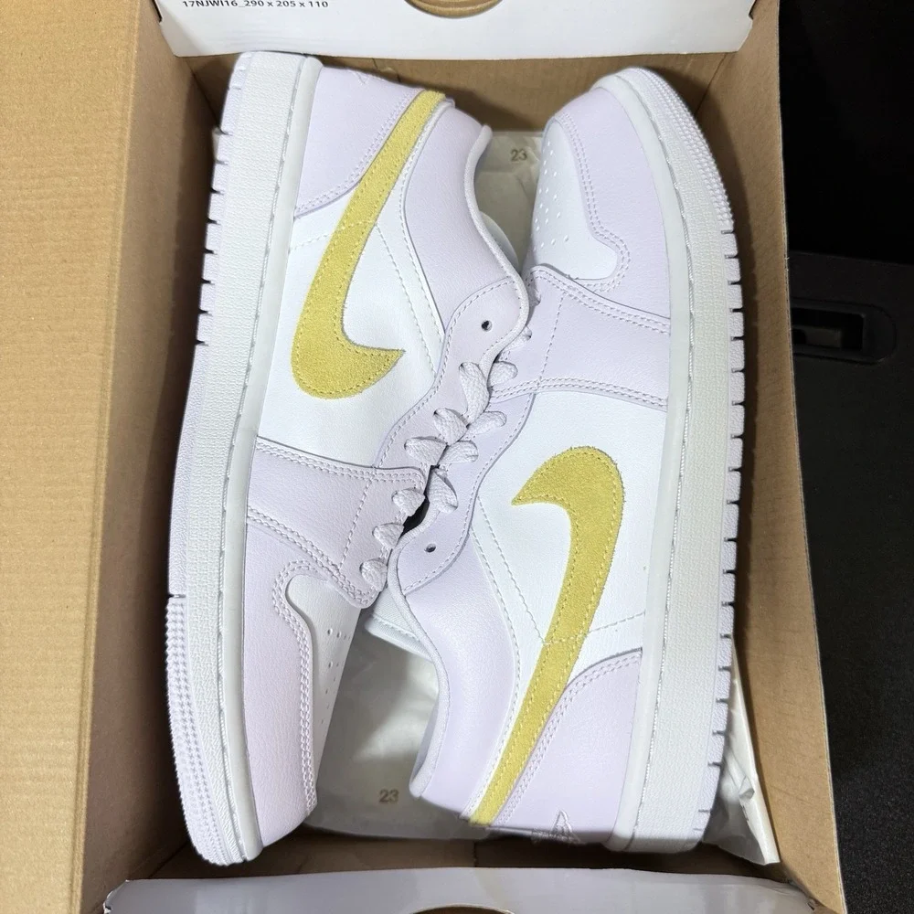 Women's Air Jordan 1 Low Size 10 Shoes Barely Grape Lemon Wash Purple DC0774-501